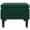 vidaXL Taburete con patas de madera terciopelo verde oscuro