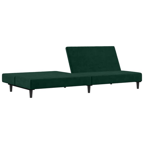 vidaXL Sof&aacute; cama de 2 plazas terciopelo verde oscuro