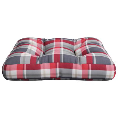 vidaXL Cojín para sofá sofá de palets tela a cuadros rojo 50x50x12 cm