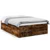 vidaXL Estructura de cama madera de ingenier&iacute;a roble ahumado 120x200cm