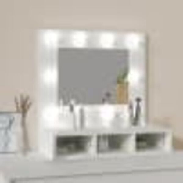 vidaXL Mueble con espejo y luces LED blanco 60x31,5x62 cm