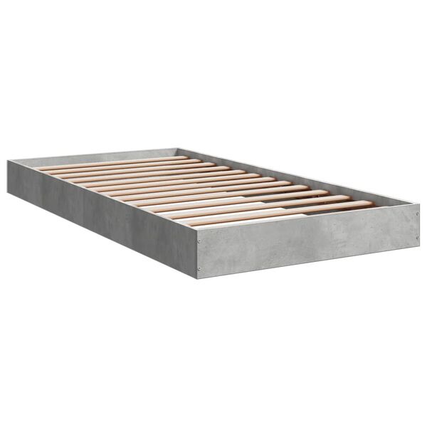 vidaXL Estructura de cama madera de ingenier&iacute;a gris hormig&oacute;n 100x200cm