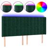 vidaXL Cabecero con LED de terciopelo verde oscuro 163x16x118/128 cm