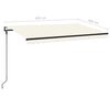vidaXL Toldo autom&aacute;tico con LED y sensor de viento crema 450x300 cm