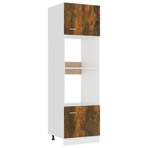vidaXL Mueble para microondas "Lyon" de roble ahumado, 60 x 57 x 207 cm, madera de ingenier&iacute;a,