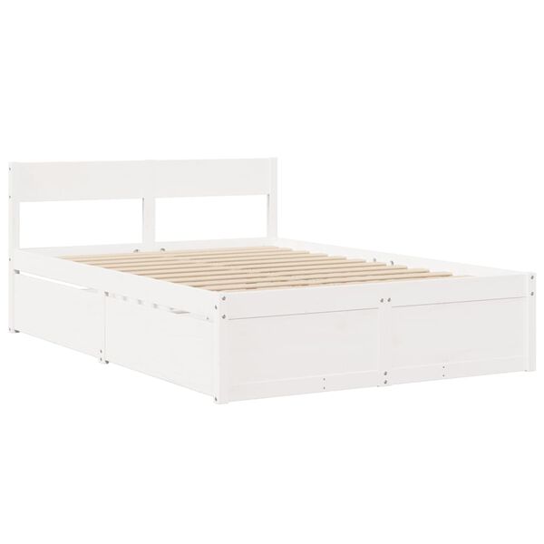 vidaXL Estructura de cama sin colchón madera de pino blanca 120x200 cm