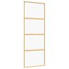 vidaXL Puerta corredera dorada de vidrio ESG transparente y aluminio