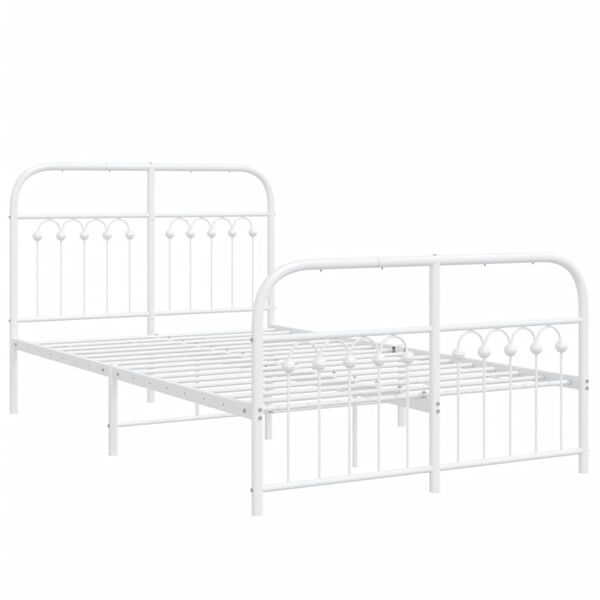 vidaXL Estructura cama sin colch&oacute;n con estribo metal blanco 120x200 cm