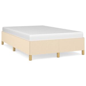 vidaXL Estructura de cama sin colch&oacute;n tela crema 120x200 cm