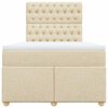vidaXL Cama box spring con colch&oacute;n tela color crema 120x190 cm