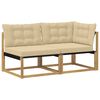 vidaXL Conjunto de sof&aacute;s de exterior Madera de Acacia S&oacute;lida Blanco