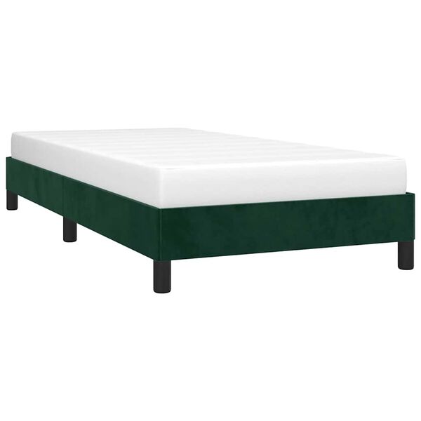 vidaXL Estructura de cama sin colch&oacute;n terciopelo verde oscuro 80x200cm