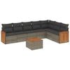 vidaXL Set de sof&aacute;s de jard&iacute;n 8 pzas y cojines rat&aacute;n sint&eacute;tico gris