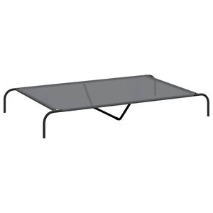 vidaXL Cama elevada para perros gris 150x90x20 cm textilene y acero