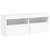 vidaXL Mueble de TV de pared con luces LED blanco 100x30x40 cm