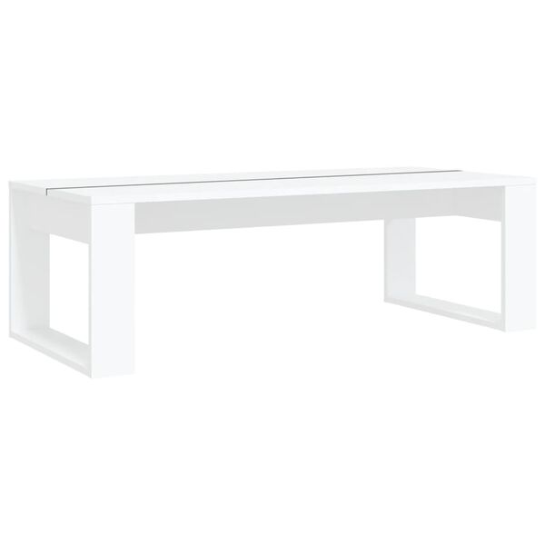 vidaXL Mesa de centro madera de ingenier&iacute;a blanca 110x50x35 cm