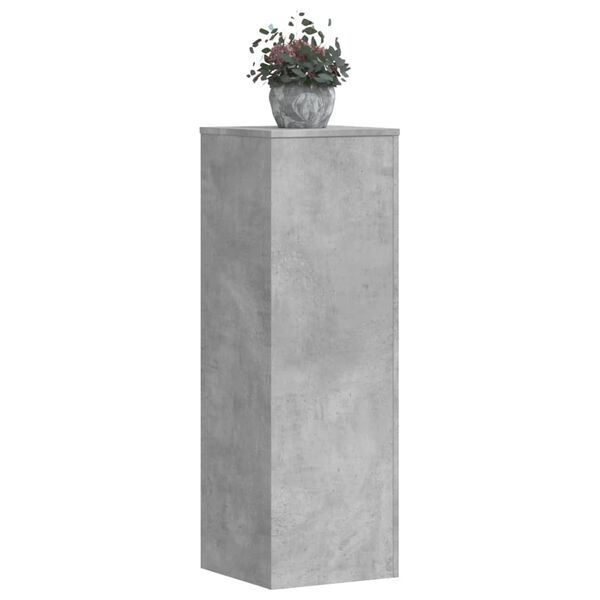 vidaXL Soportes para plantas 2 uds madera gris hormig&oacute;n 33x33x100 cm