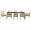 vidaXL Conjunto de Comedor de Jard&iacute;n 9 pcs Beige rat&aacute;n sint&eacute;tico