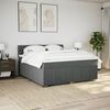 vidaXL Cama box spring con colch&oacute;n tela gris oscuro 180x200 cm