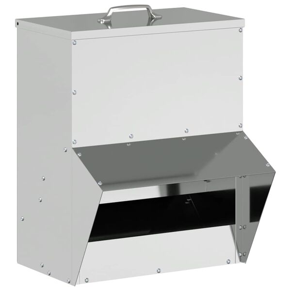 vidaXL Comedero para pollos Plateado 20 x 25 x 35 cm Acero Galvanizado