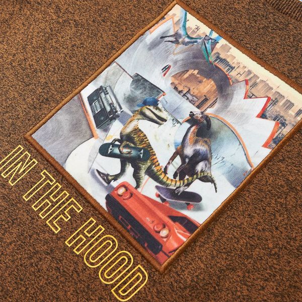 Camiseta infantil de manga larga color co&ntilde;ac m&eacute;lange 140