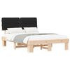 vidaXL Estructura de Cama con Cabecera Tapizada Negro 120 x 200 cm