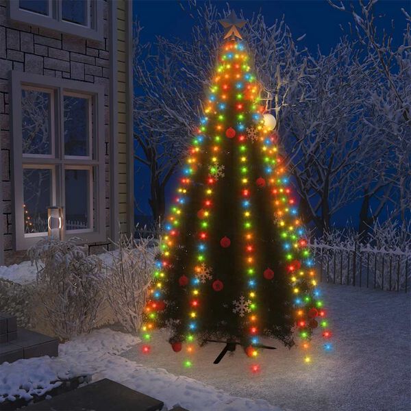 vidaXL Red de luces de &aacute;rbol de Navidad 250 LEDs de colores 250 cm