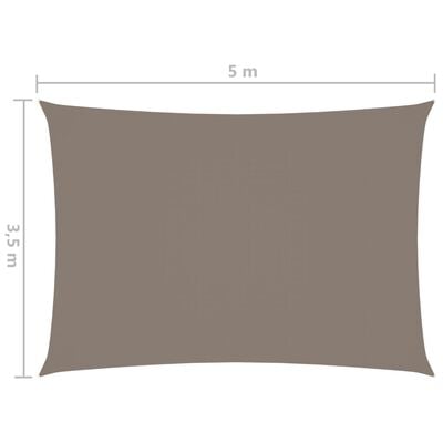 vidaXL Toldo de vela rectangular tela Oxford gris taupe 3,5x5 m