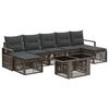 vidaXL Conjunto de sof&aacute;s de jard&iacute;n 8 uds. Gris y Gris Oscuro