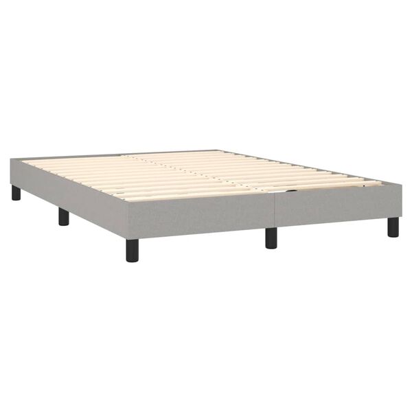 vidaXL Estructura de cama con somier tela gris claro 140x190 cm
