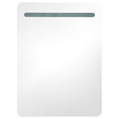 vidaXL Armario de baño con espejo LED color roble y blanco 60x11x80 cm