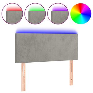 vidaXL Cabecero con LED de terciopelo gris claro 80x5x78/88 cm