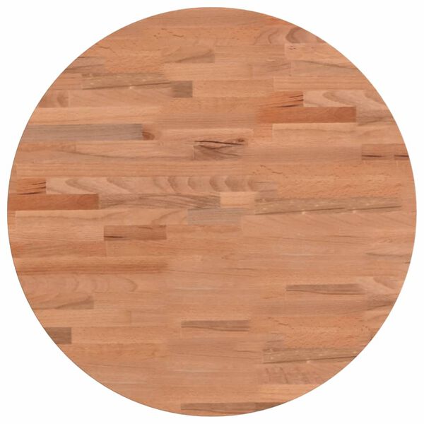 vidaXL Tablero redondo de madera maciza de haya &Oslash;50x2,5 cm