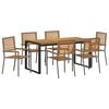 vidaXL Conjunto de Comedor de Jard&iacute;n 7 uds. Gris y marr&oacute;n