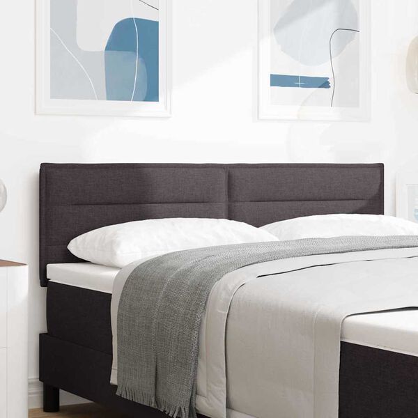 vidaXL Cabecero Marr&oacute;n Oscuro 144 cm tela