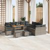 vidaXL Conjunto de sof&aacute;s de jard&iacute;n 14 pcs Gris rat&aacute;n sint&eacute;tico