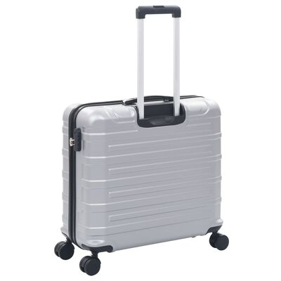 vidaXL Juego de maletas trolley rígidas 2 piezas plateado ABS