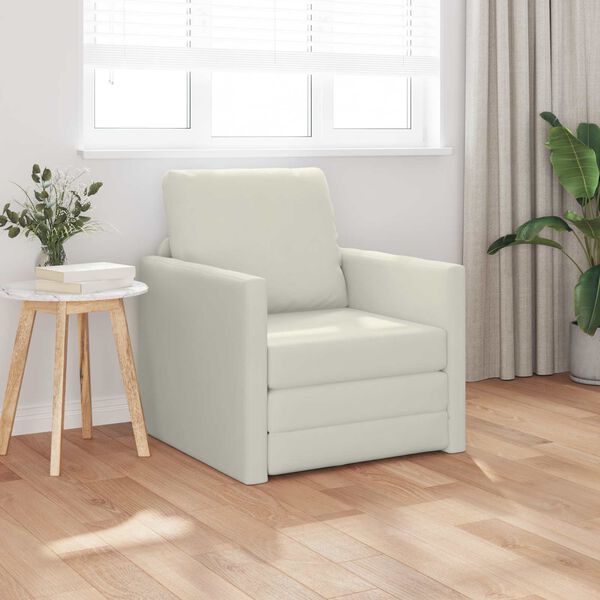 vidaXL Sof&aacute; cama Crema 74 x 77 x 81 cm Terciopelo
