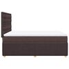 vidaXL Cama box spring con colch&oacute;n tela marr&oacute;n oscuro 140x190 cm