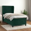 vidaXL Cama box spring con colch&oacute;n terciopelo verde oscuro 90x190 cm