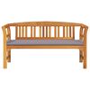 vidaXL Banco con coj&iacute;n Acabado de Aceite Natural 157 x 46 x 82,5 cm
