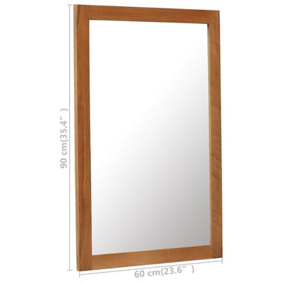 vidaXL Espejo de madera maciza de roble 60x90 cm
