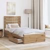 vidaXL Estructura de cama con caj&oacute;n con cabecera Madera contrachapada
