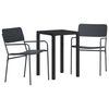 vidaXL Juego de muebles de exterior 3 uds. Gris antracita Acero