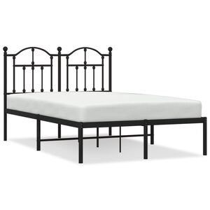 vidaXL Estructura cama sin colch&oacute;n con cabecero metal negro 120x200 cm