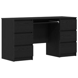 vidaXL Escritorio Roble Negro Madera de ingenier&iacute;a 140 x 50 x 76 cm