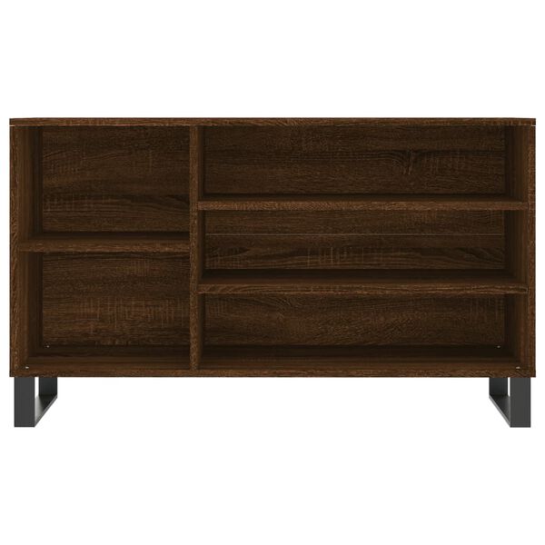vidaXL Mueble zapatero madera contrachapada roble marr&oacute;n 102x36x60 cm