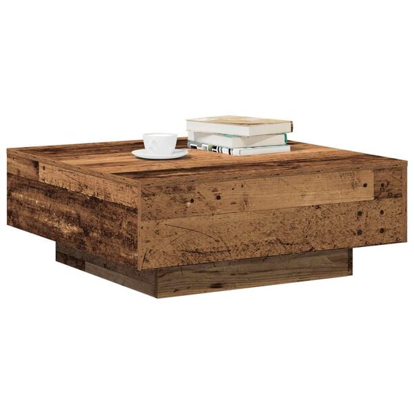 vidaXL Mesa de Caf&eacute; Madera envejecida 80 x 80 x 31 cm