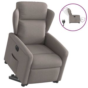 vidaXL Sill&oacute;n el&eacute;ctrico reclinable elevable de tela gris taupe