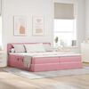 vidaXL Cama con tira de luces LED Rosa 180 x 200 cm Terciopelo